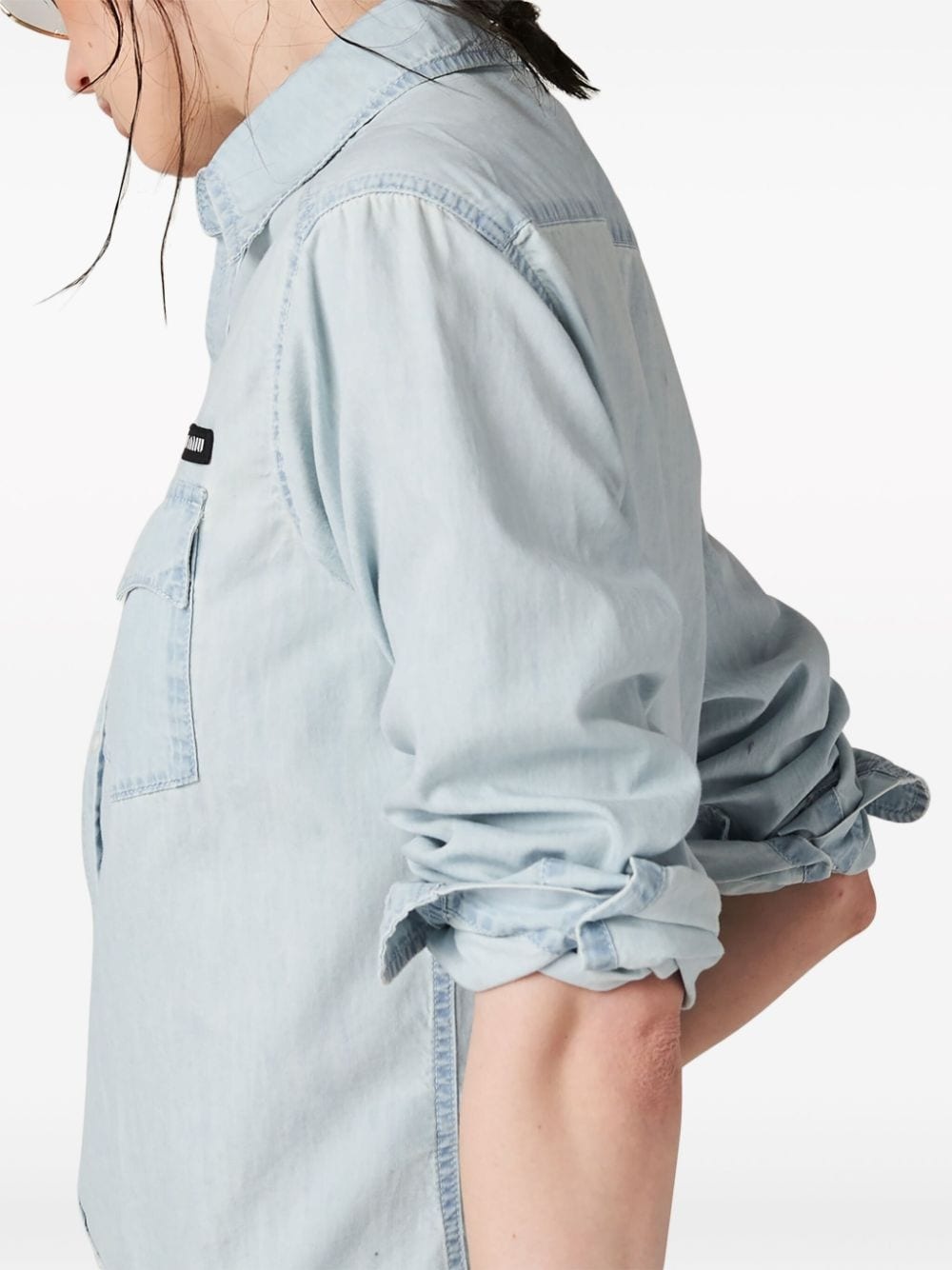 logo-appliquÃ© cotton shirt - 4