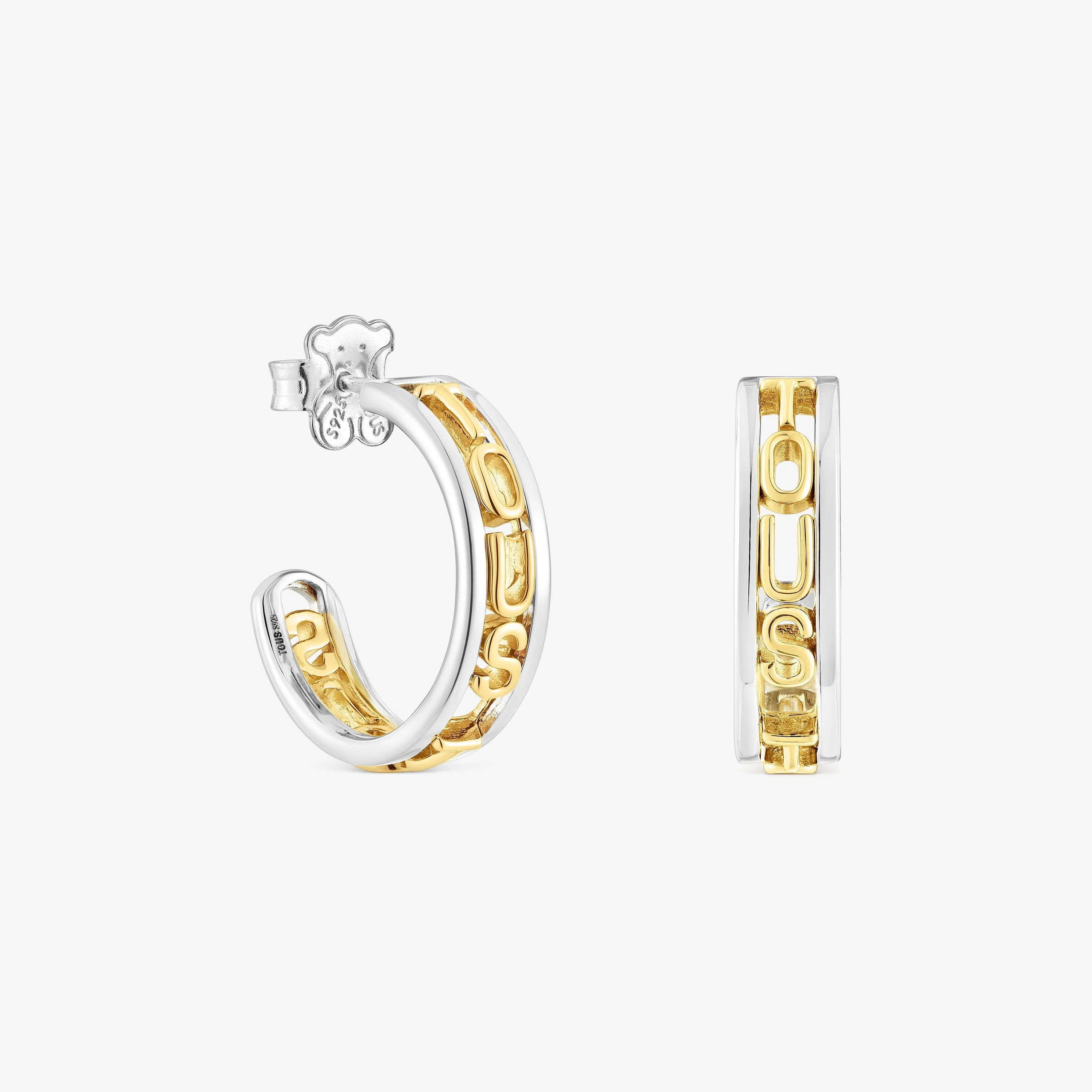 Silver and silver vermeil Hoop earrings Logo - 1
