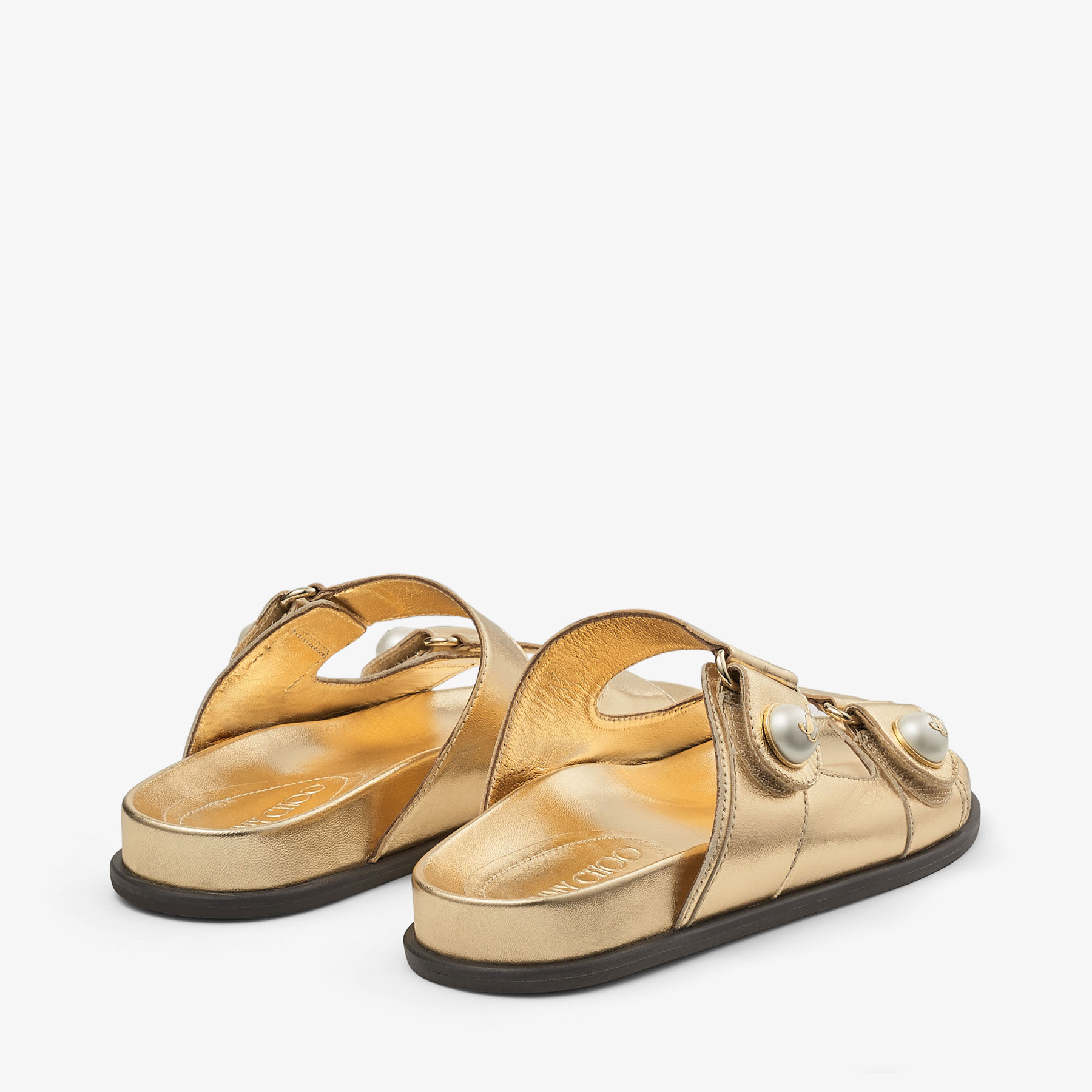 Fayence Sandal
Gold Metallic Nappa Leather Sandals with Pearls - 5