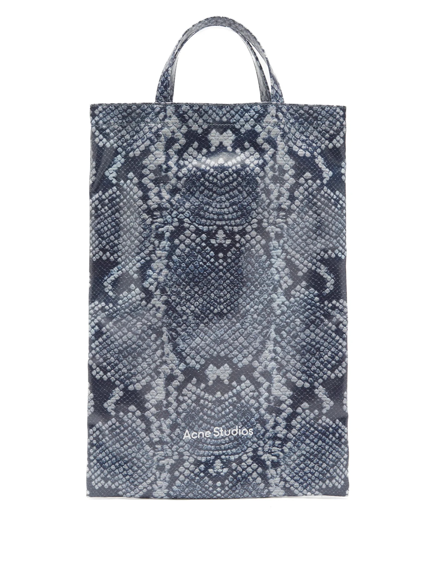 Medium snake-print cotton-canvas tote bag - 1