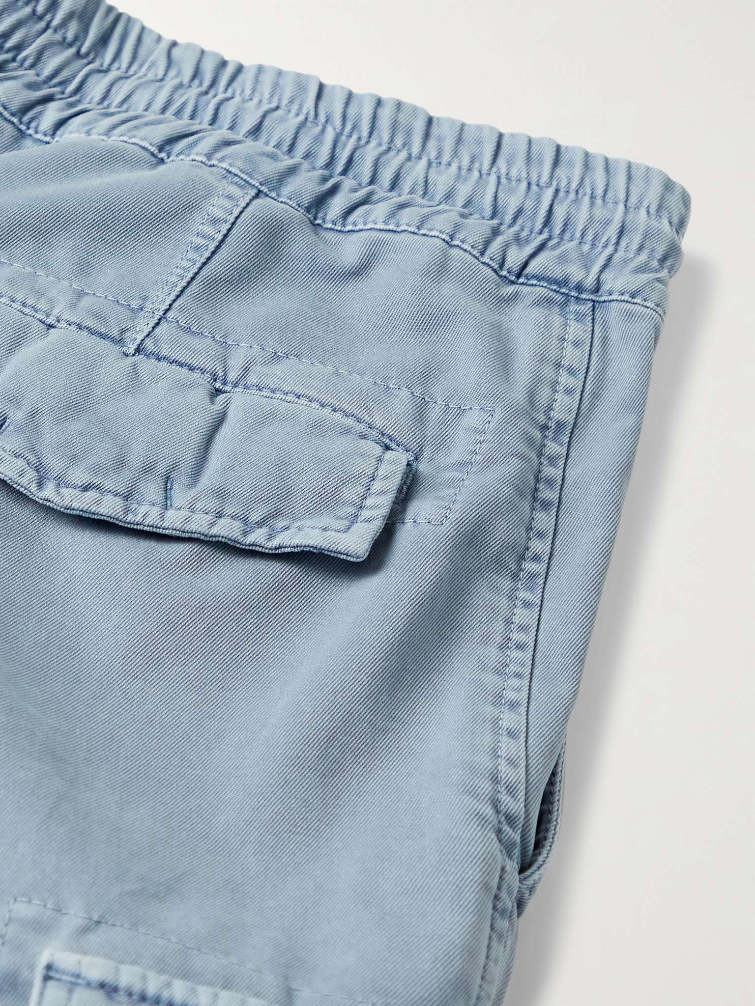 Garment-Dyed Cotton-Twill Drawstring Cargo Shorts - 5