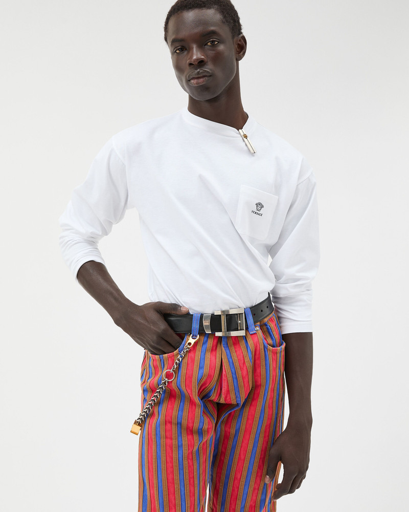 VERSACE Embroidered Cotton-Jersey T-Shirt outlook