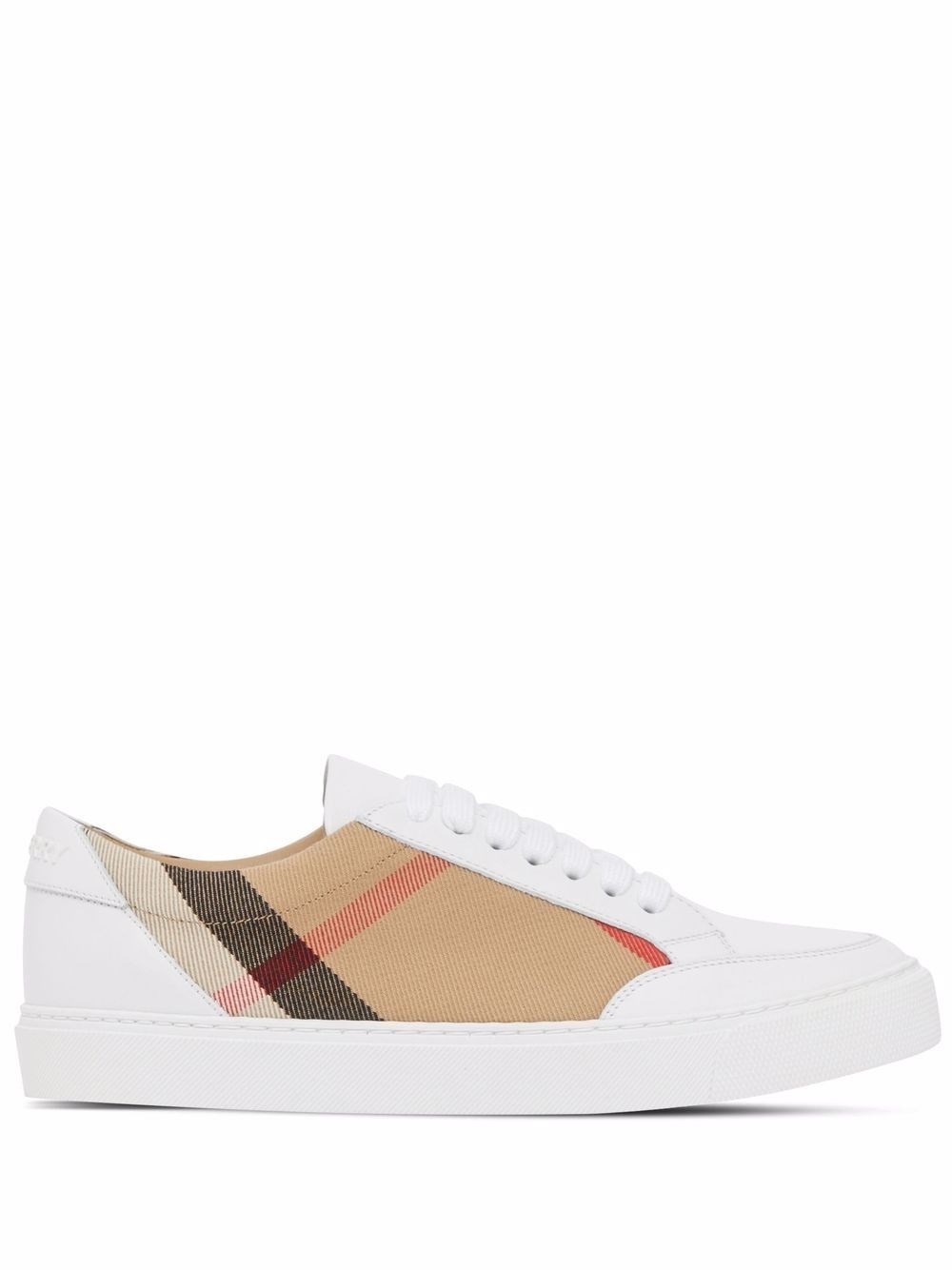 Check leather sneakers - 1
