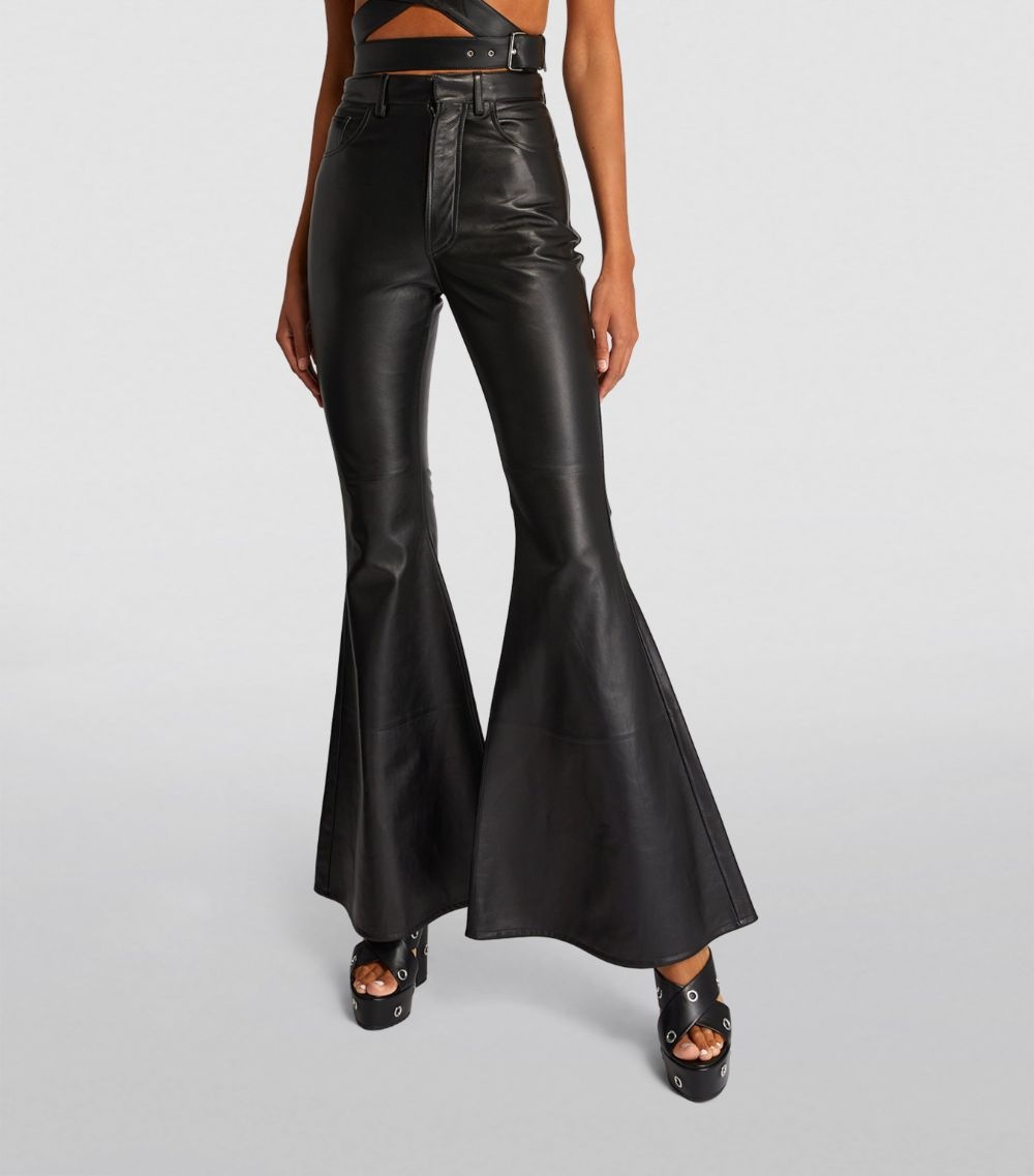 Leather Flared Trousers - 3