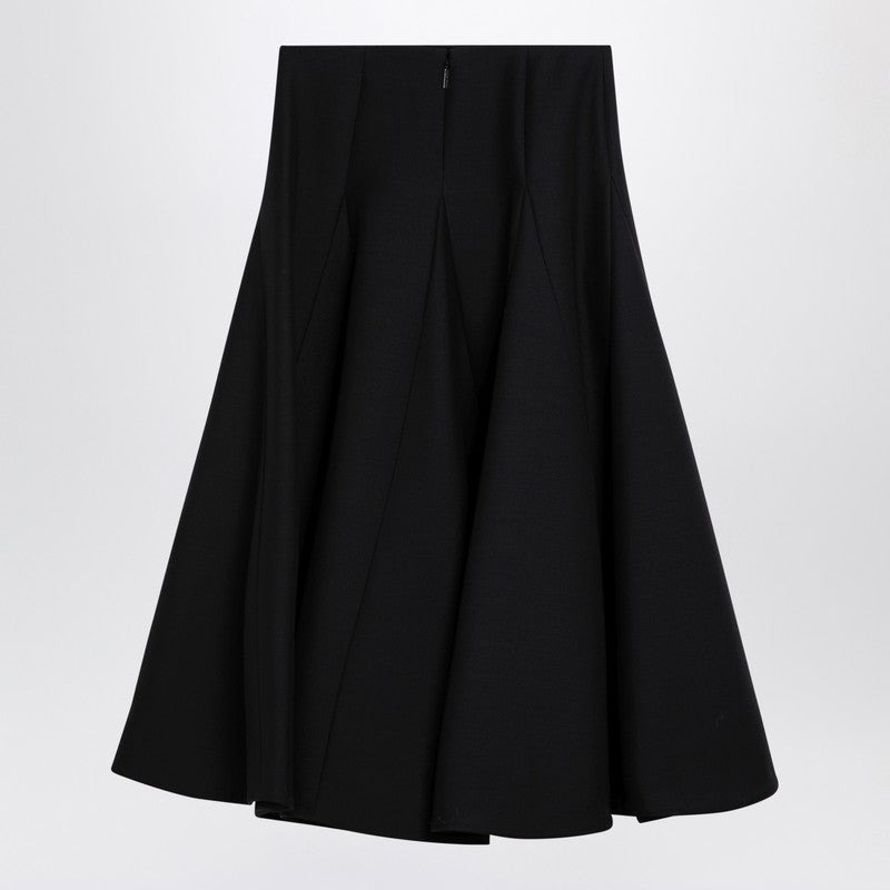 Valentino Black Silk Flounced Midi Skirt Women - 2