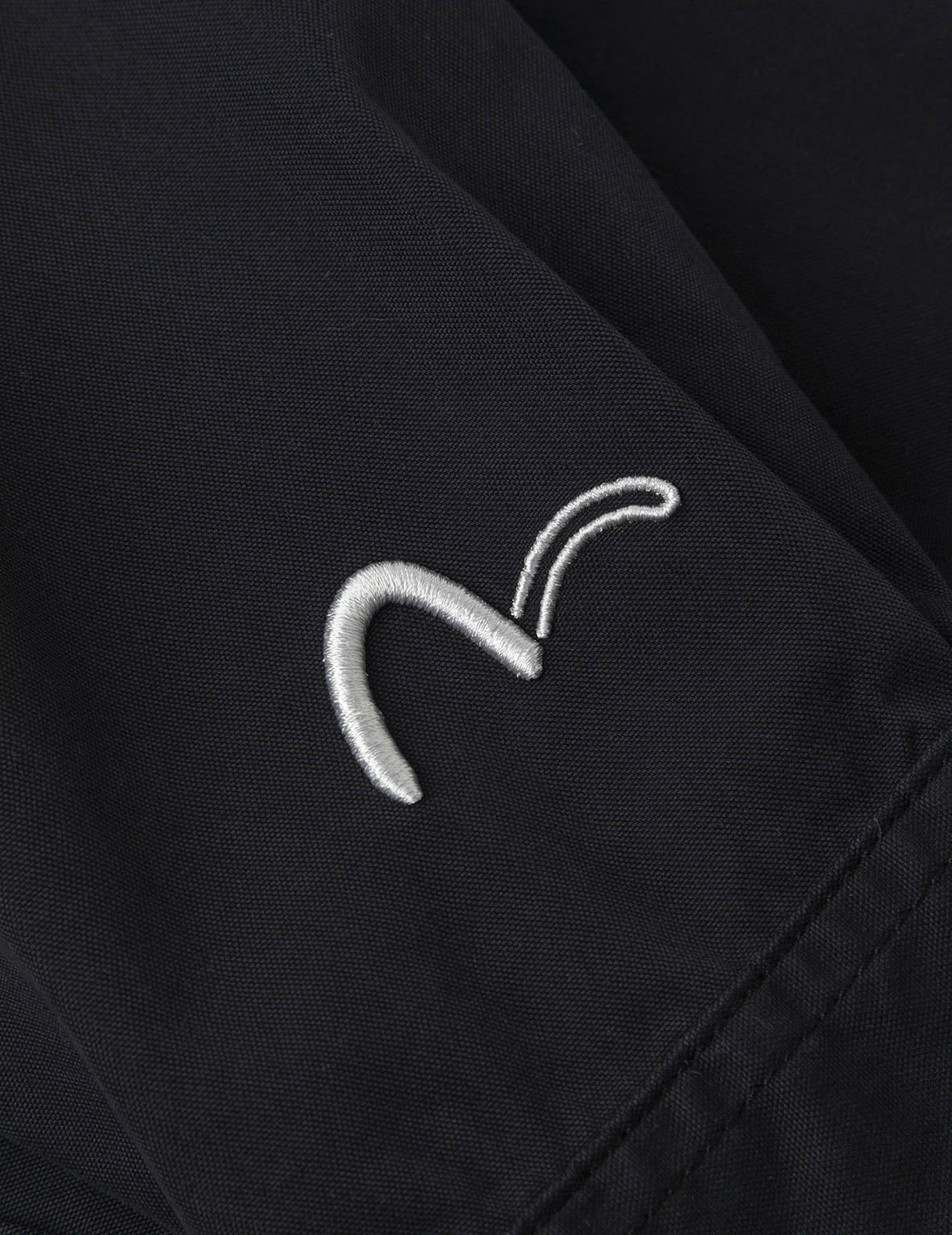 Logo and Seagull Embroidery with Detachable Sleeves Loose Fit Shirt Jacket - 5