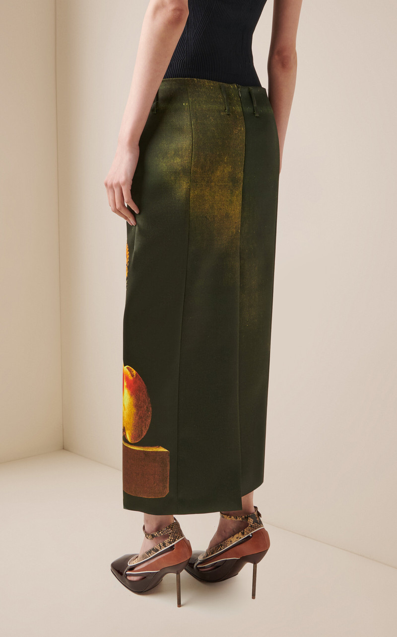 Sentista Printed Satin Midi Skirt 4