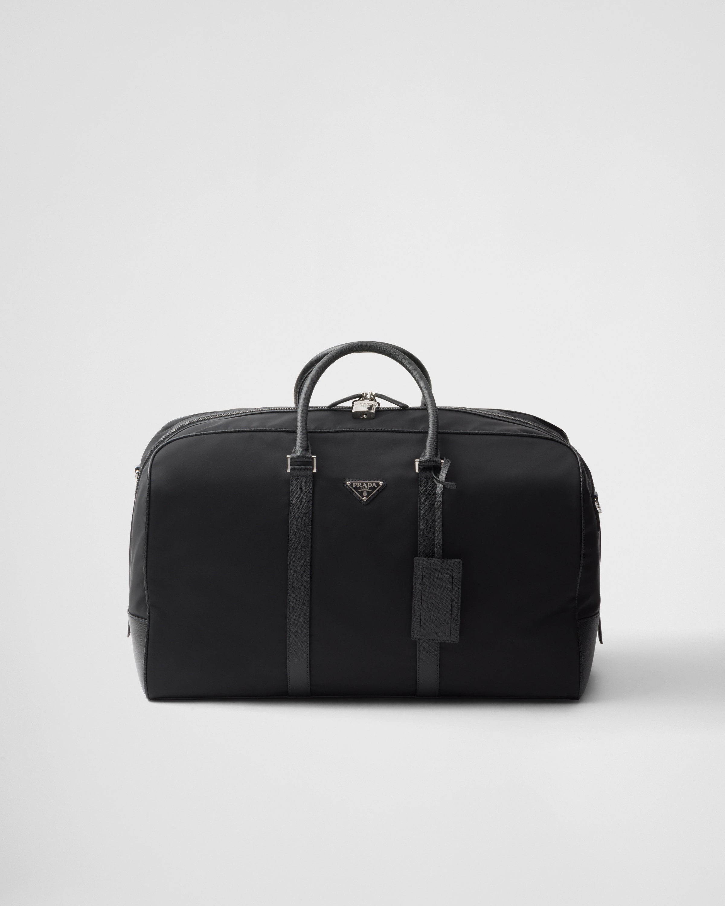 Re-Nylon and Saffiano leather duffel bag - 1