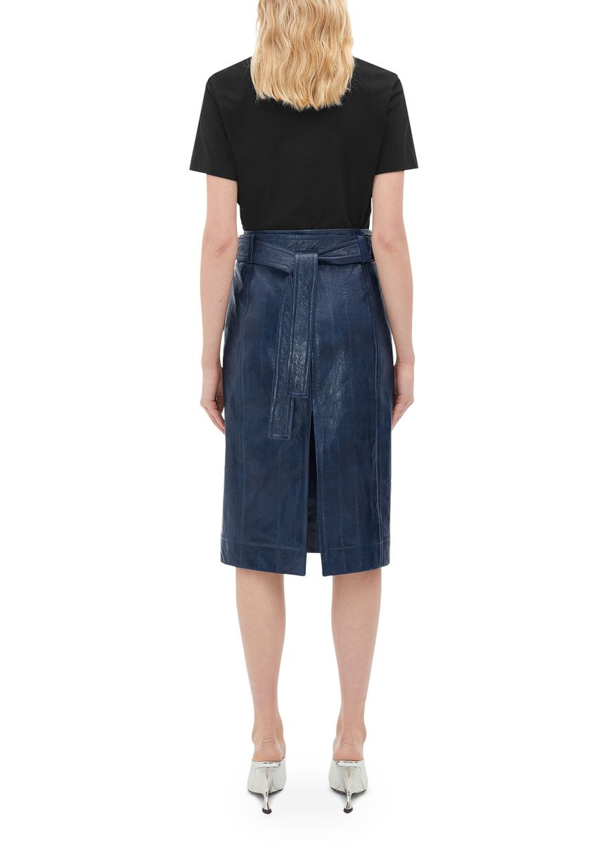 Embossed Leather Midi Skirt - 6