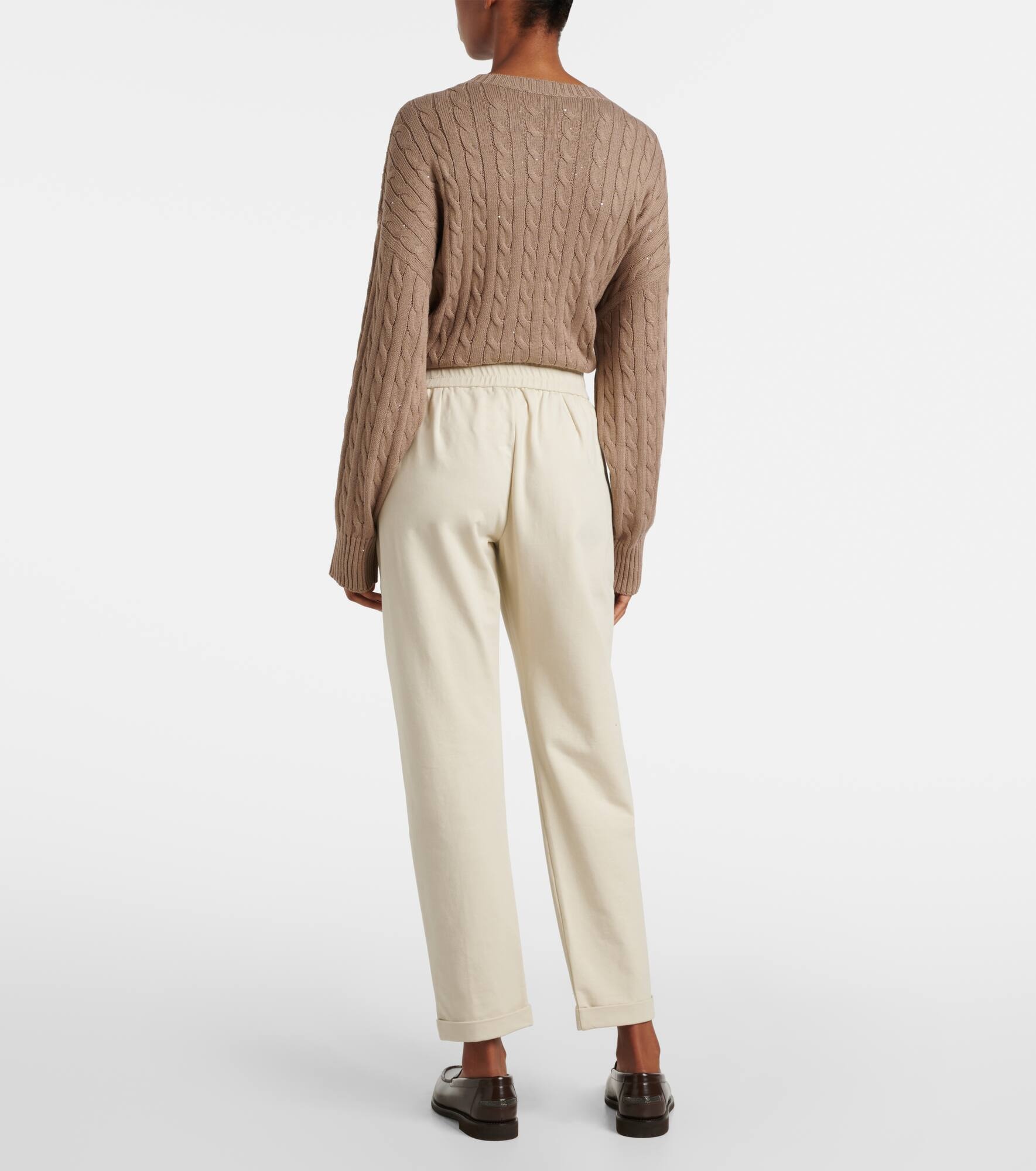 Cotton jersey cropped sweatpants - 3