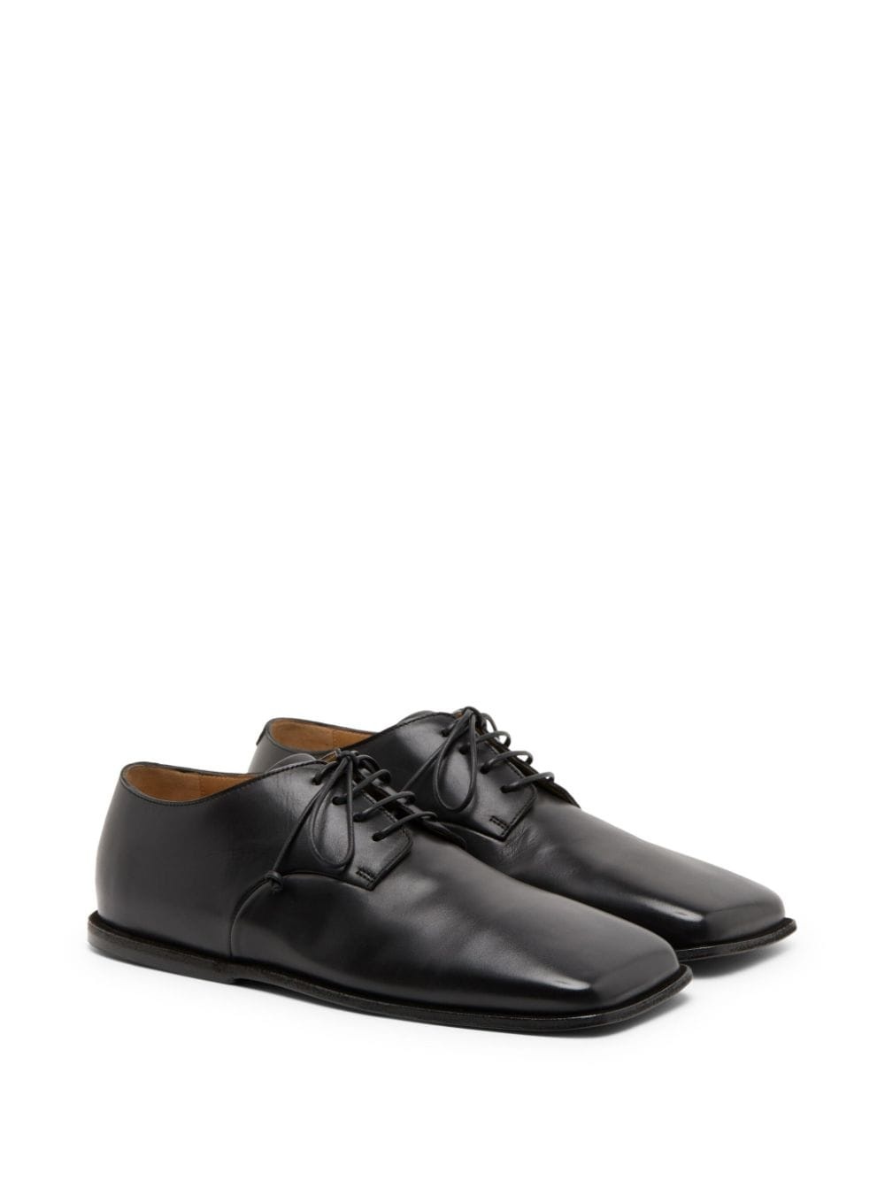 square-toe leather derby shoes - 2