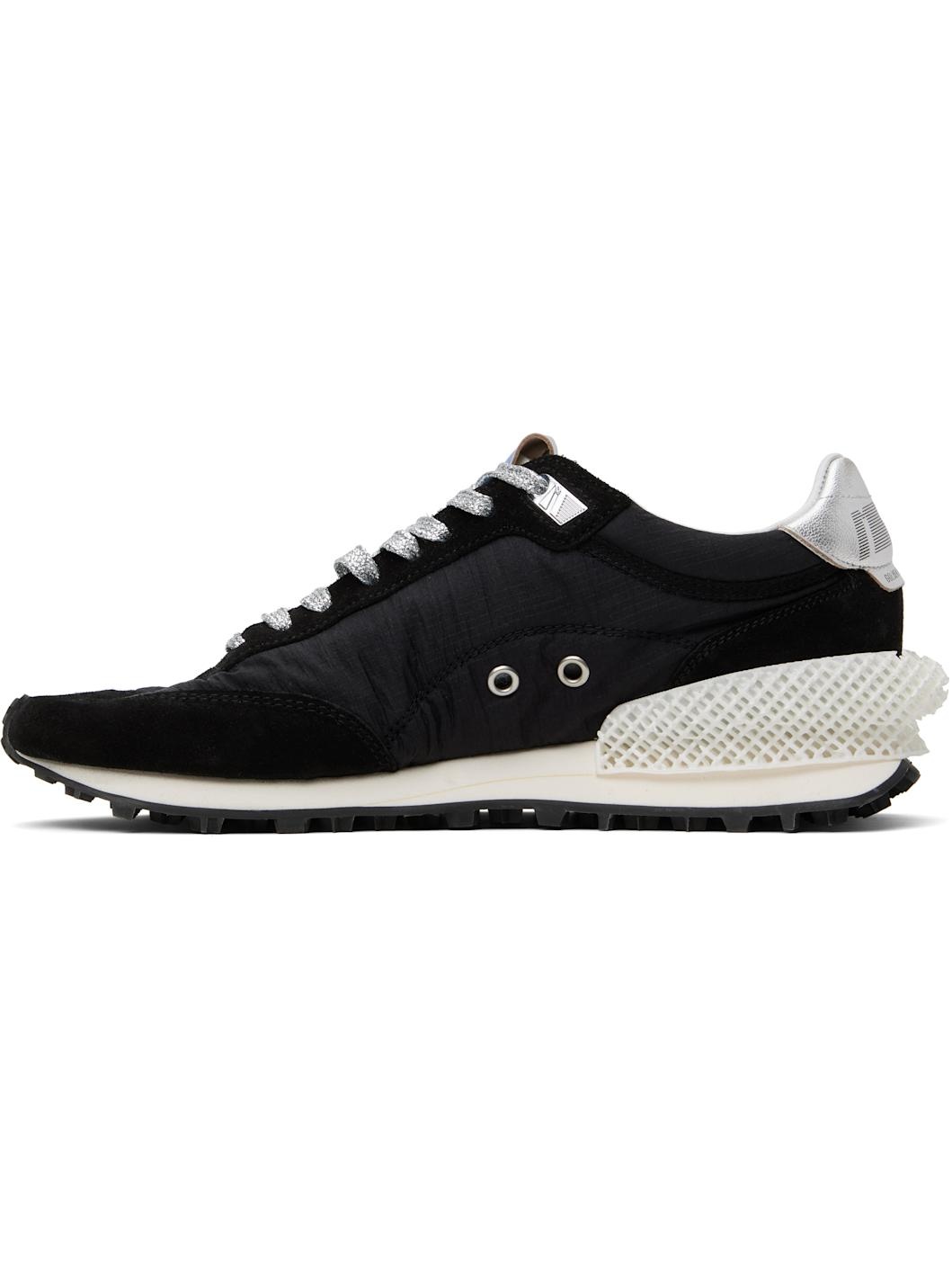 Black & Silver Marathon Sneakers - 3