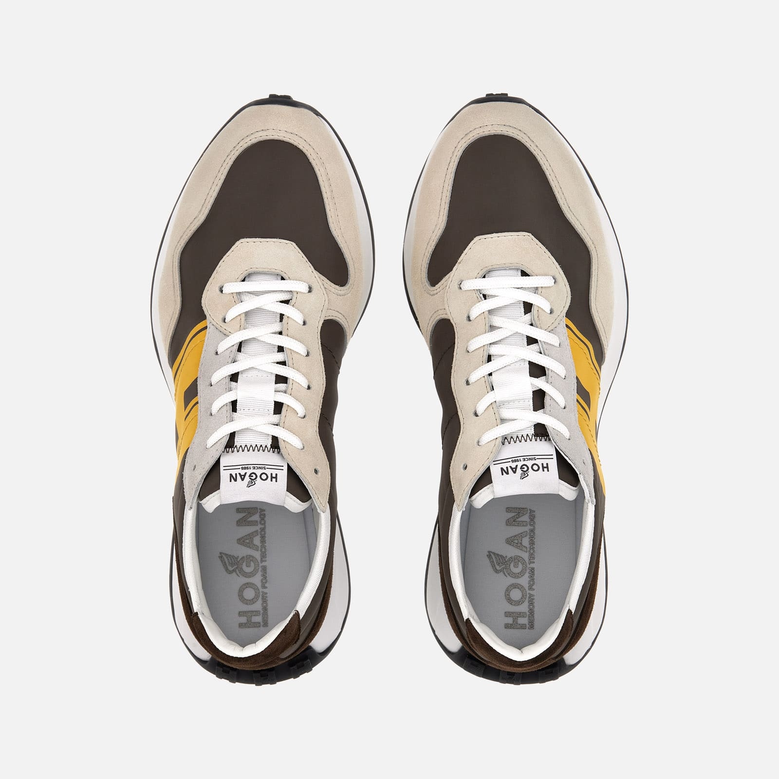 Sneakers Hogan H601 Ivory Yellow Brown - 4