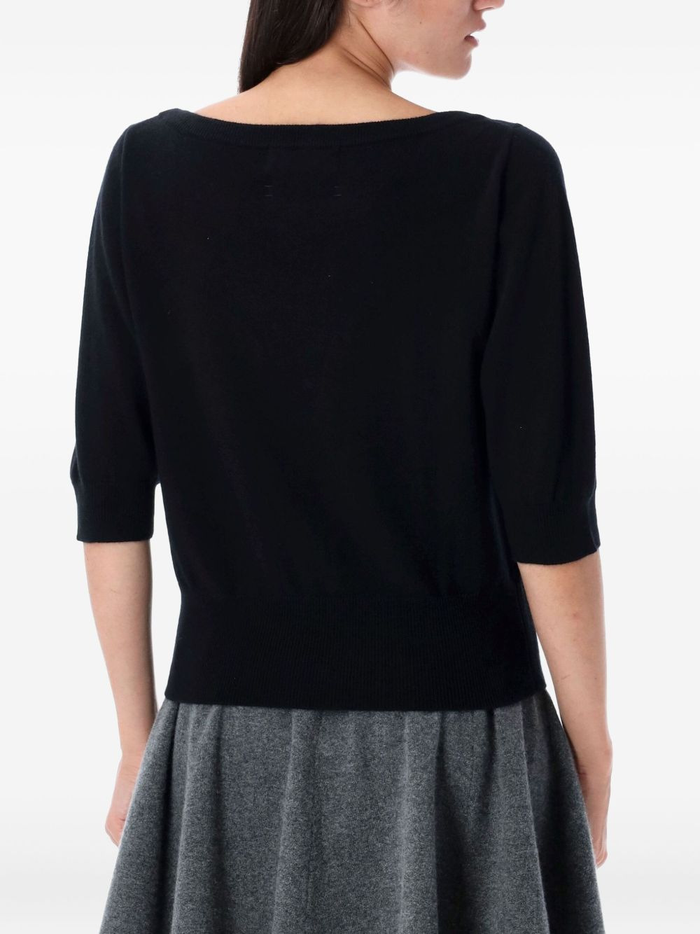 half-sleeves detailed cashmere sweater - 2