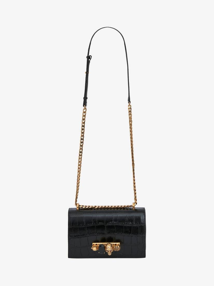 Women's Jewelled Satchel in Black - 7