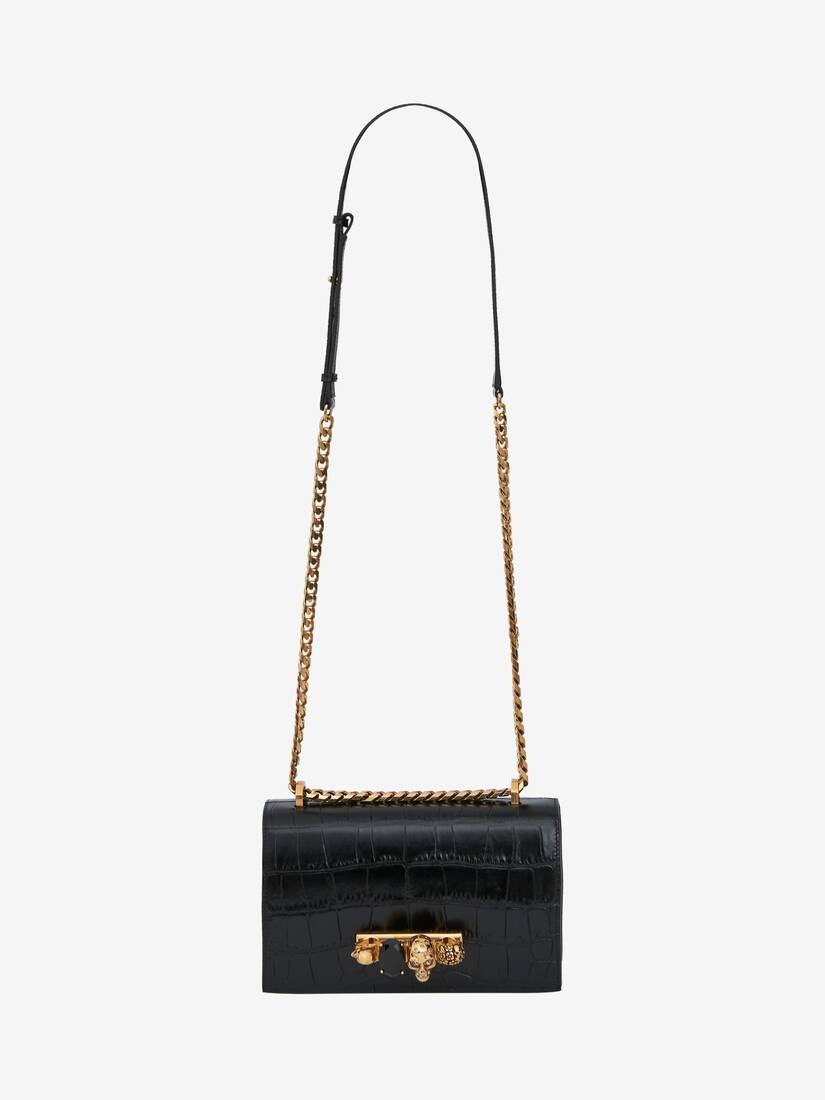 Women's Jewelled Satchel in Black - 5