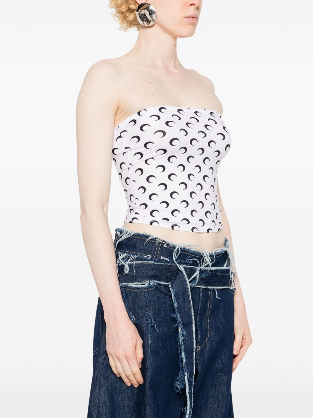 Crescent Moon-print tube top - 3
