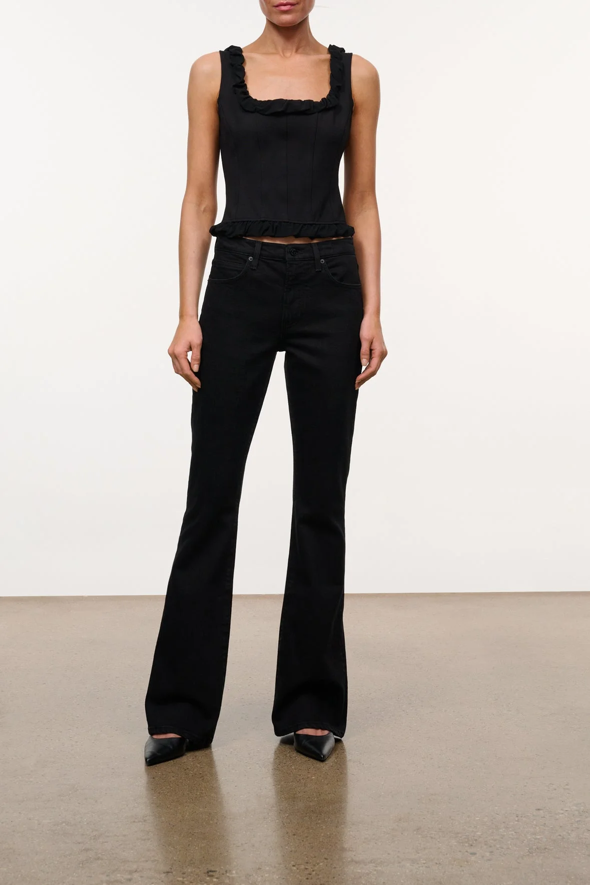 STAUD FRANKY FLARE JEAN BLACK - 1
