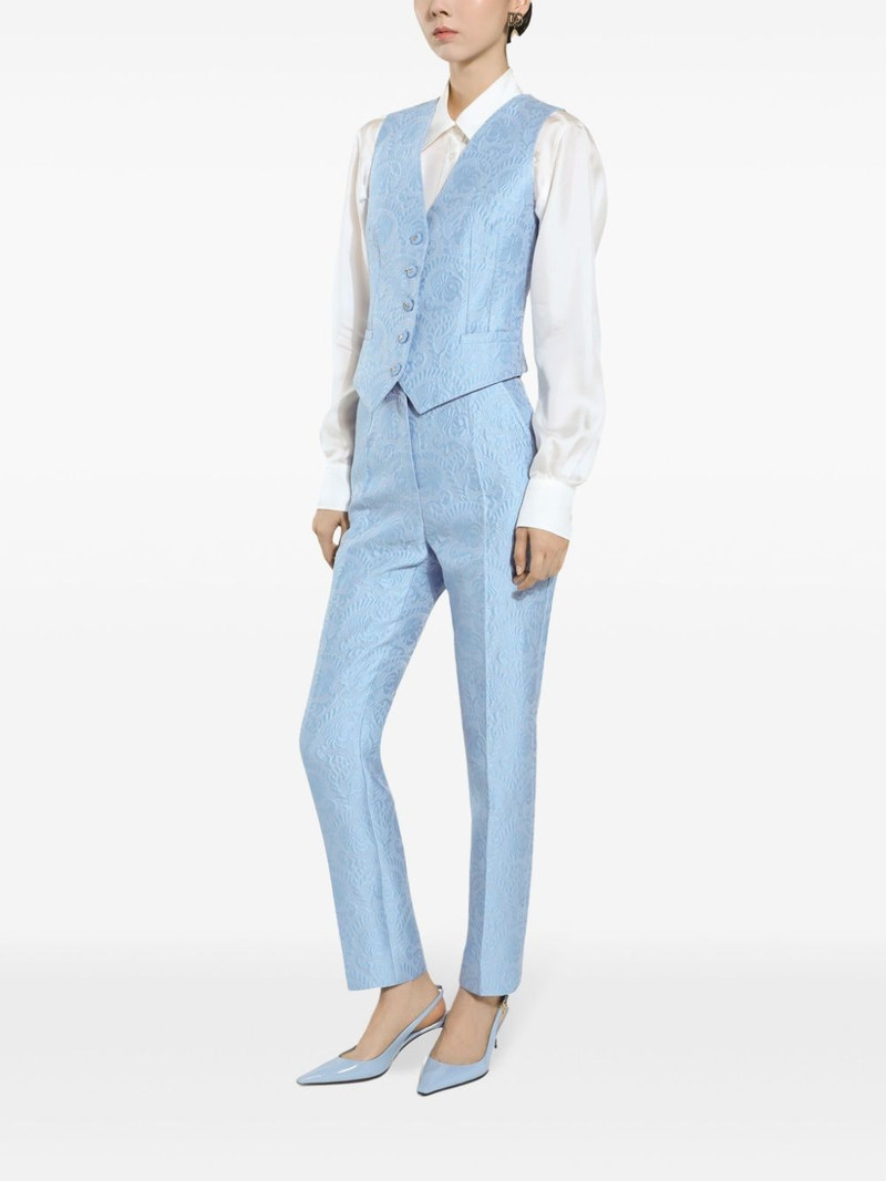 Dolce & Gabbana floral-jacquard waistcoat outlook