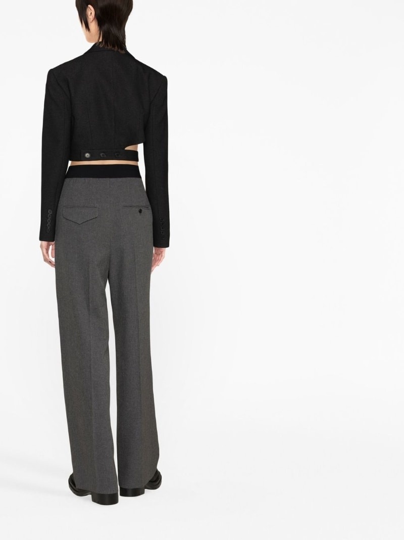 logo-patch wide trousers - 3