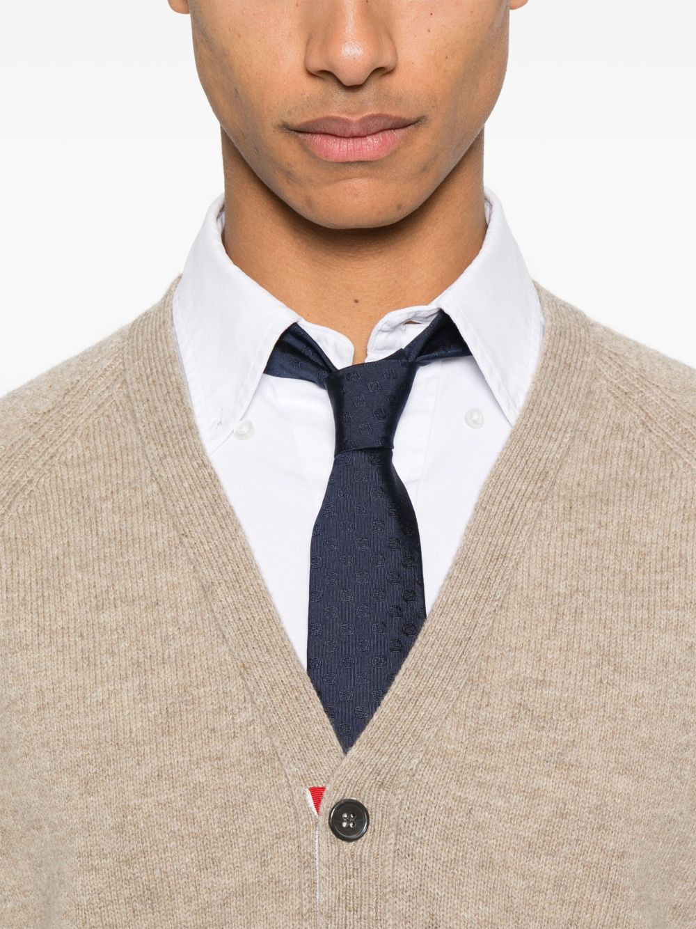 4 Bar Stripe shetland wool cardigan - 5