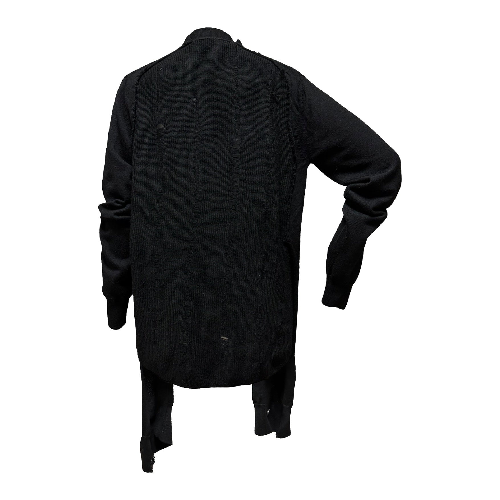 COMME DES GARÇONS HOMME PLUS Asymmetric Distressed Knit Cardigan - 2