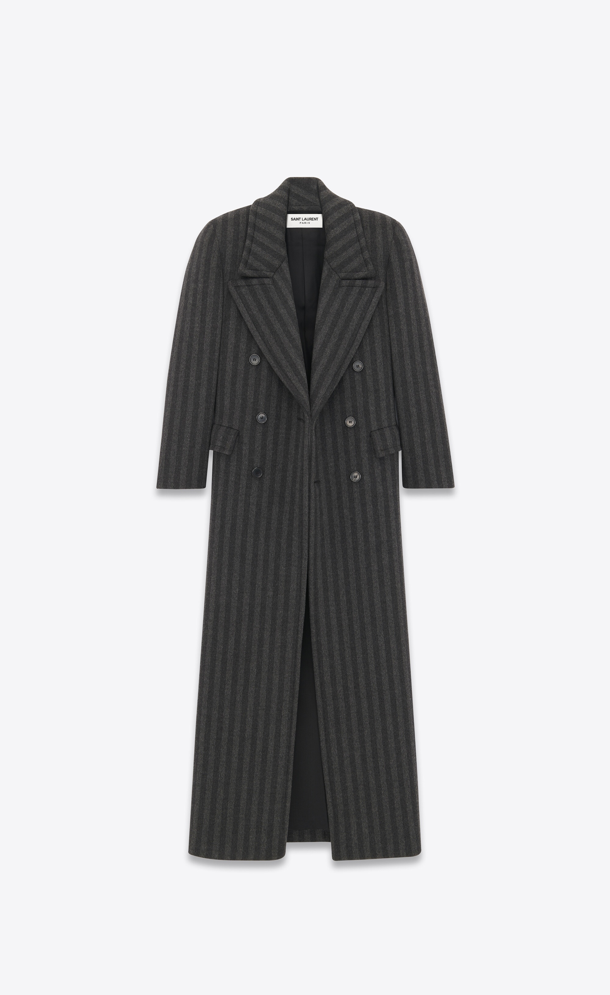 oversized coat in striped wool - 3