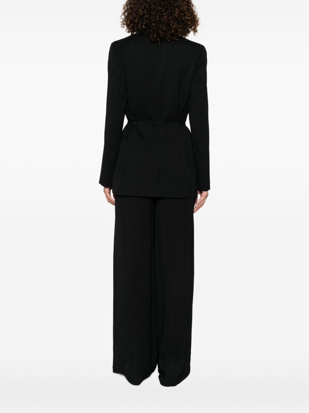 tie-waist pinstripe jacket - 4