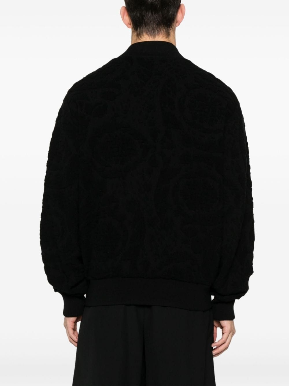 baroque-pattern reversible bomber jacket - 4
