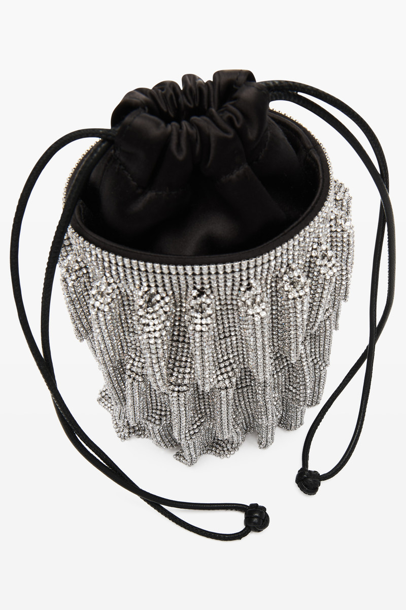 DRAWSTRING POUCH IN CRYSTAL MESH 6