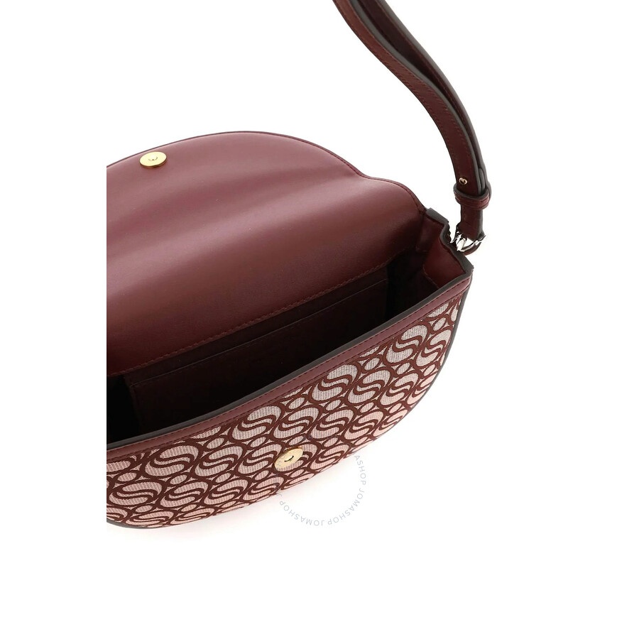 Stella Mccartney Ladies Burgundy Frayme Medium S-Wave Flap Shoulder Bag - 4