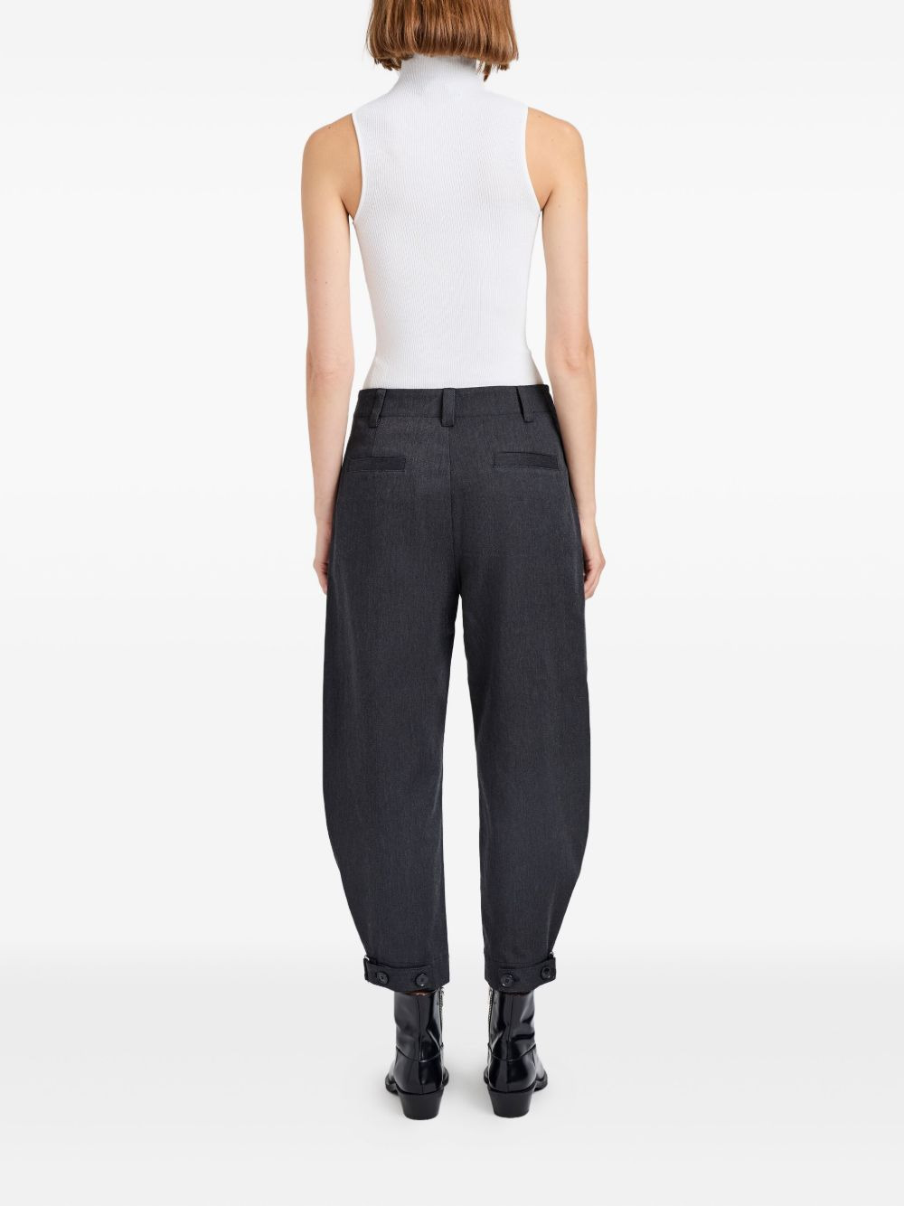 Kay button-fastening cuffed trousers - 4
