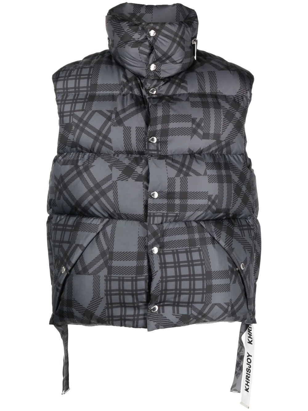 check-pattern padded gilet - 1