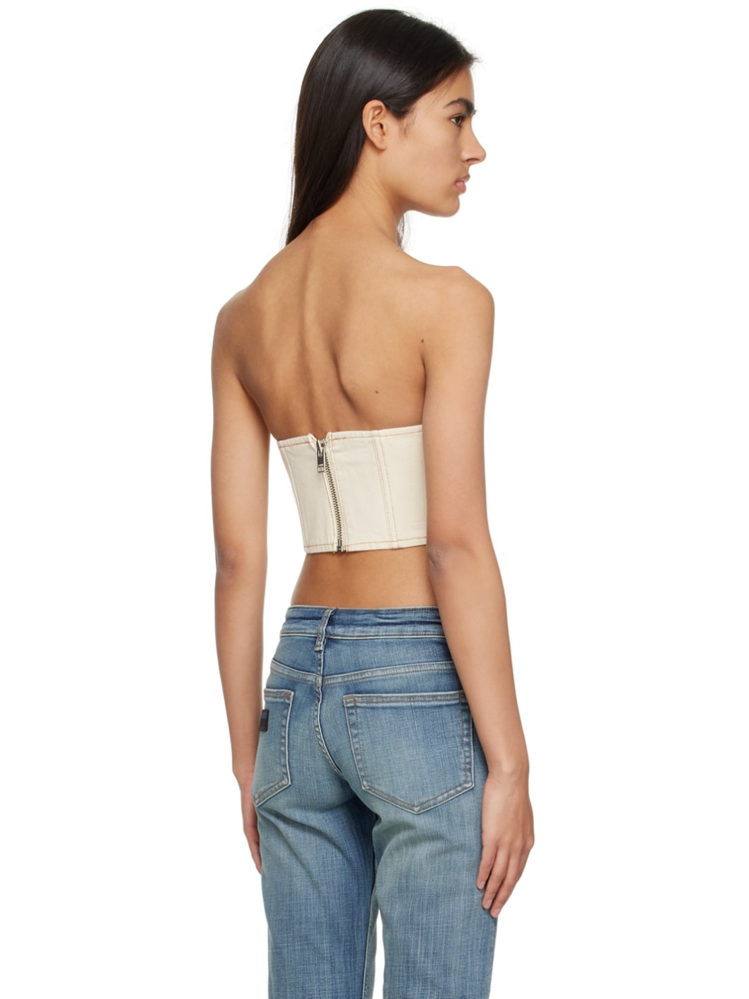Off-White Sparkle Denim Tank Top - 3