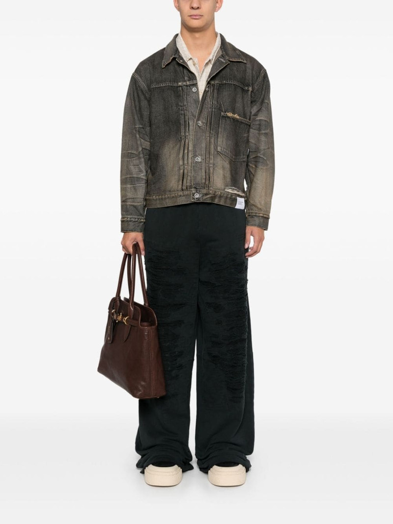 MM6 Maison Margiela distressed track pants outlook