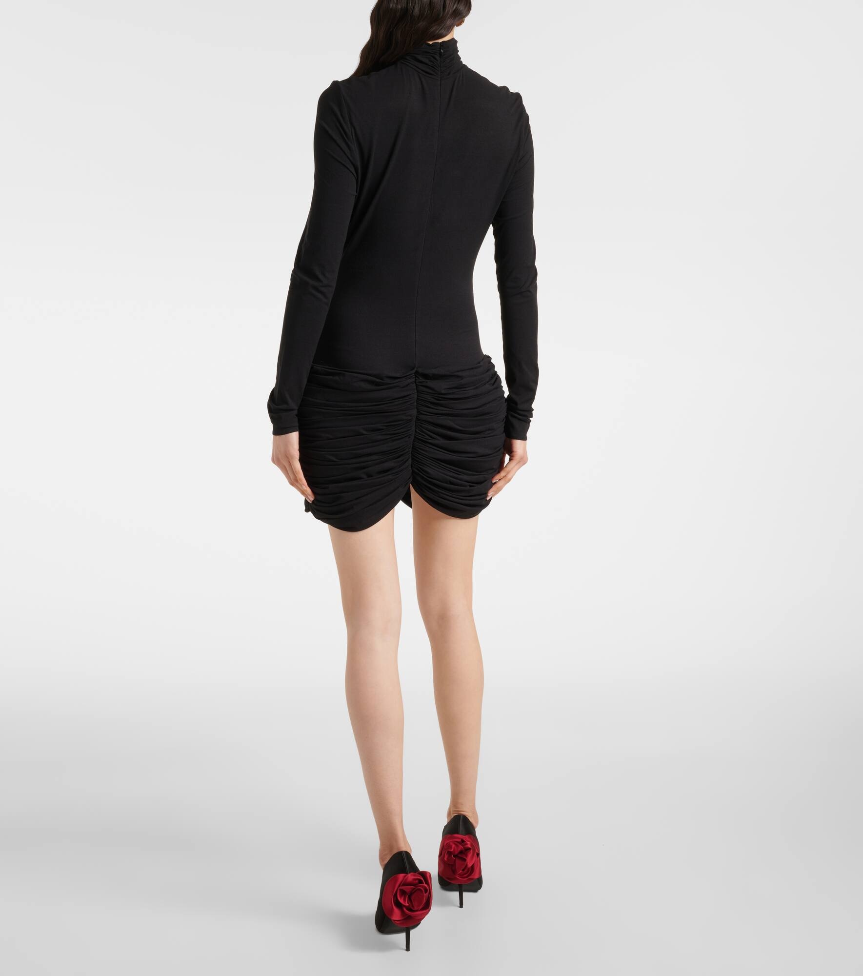 Ruched silk-blend minidress - 3