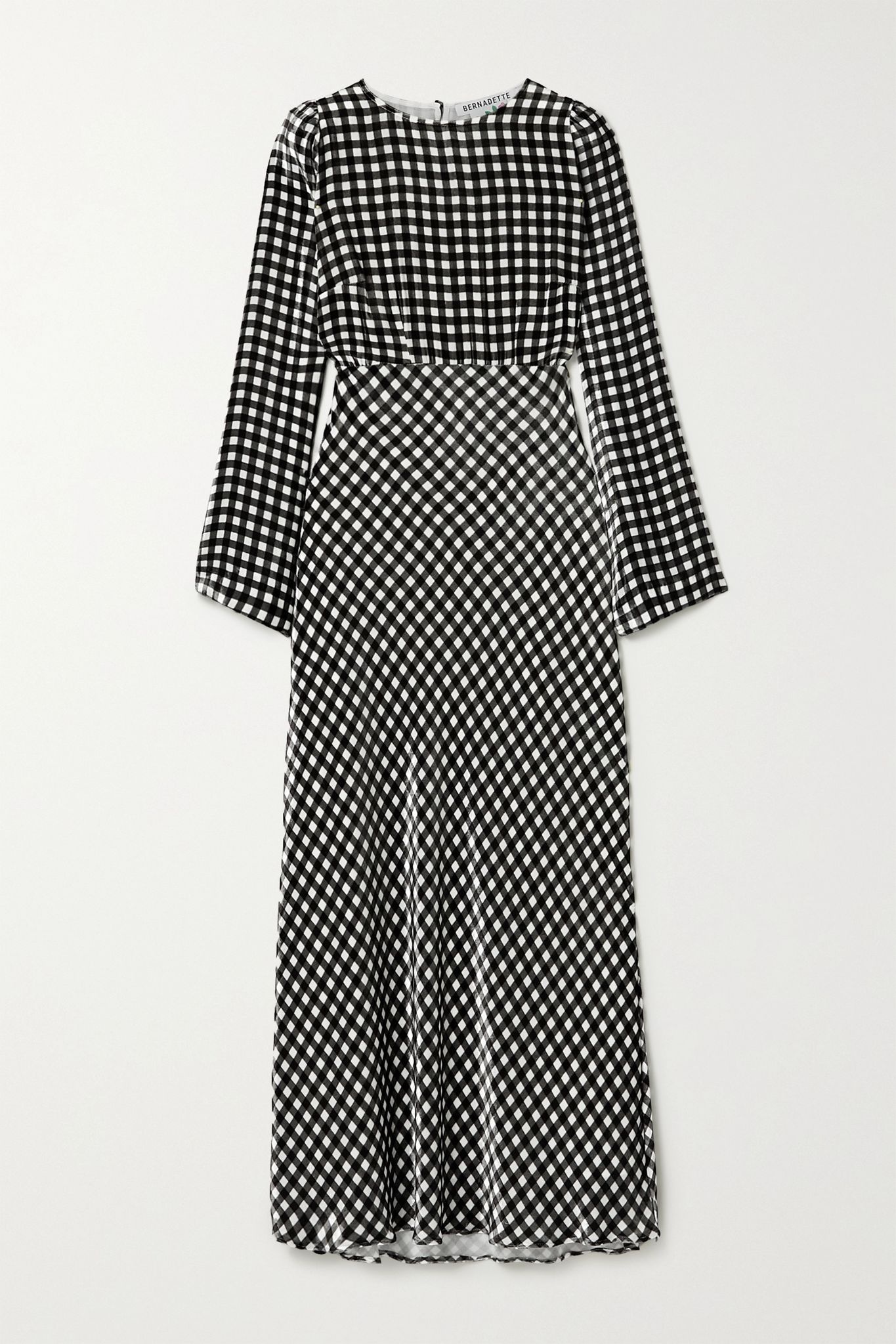 Jane gingham velvet maxi dress - 1