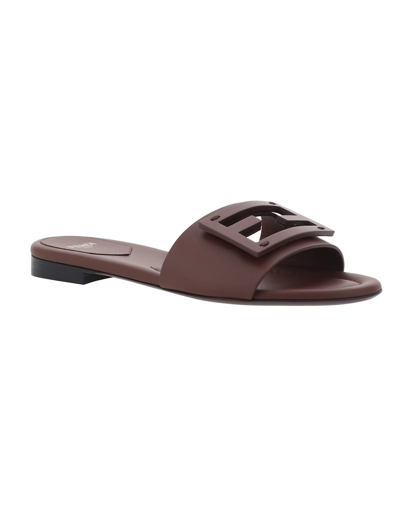 Chocolate Leather Baguette Slippers - 2