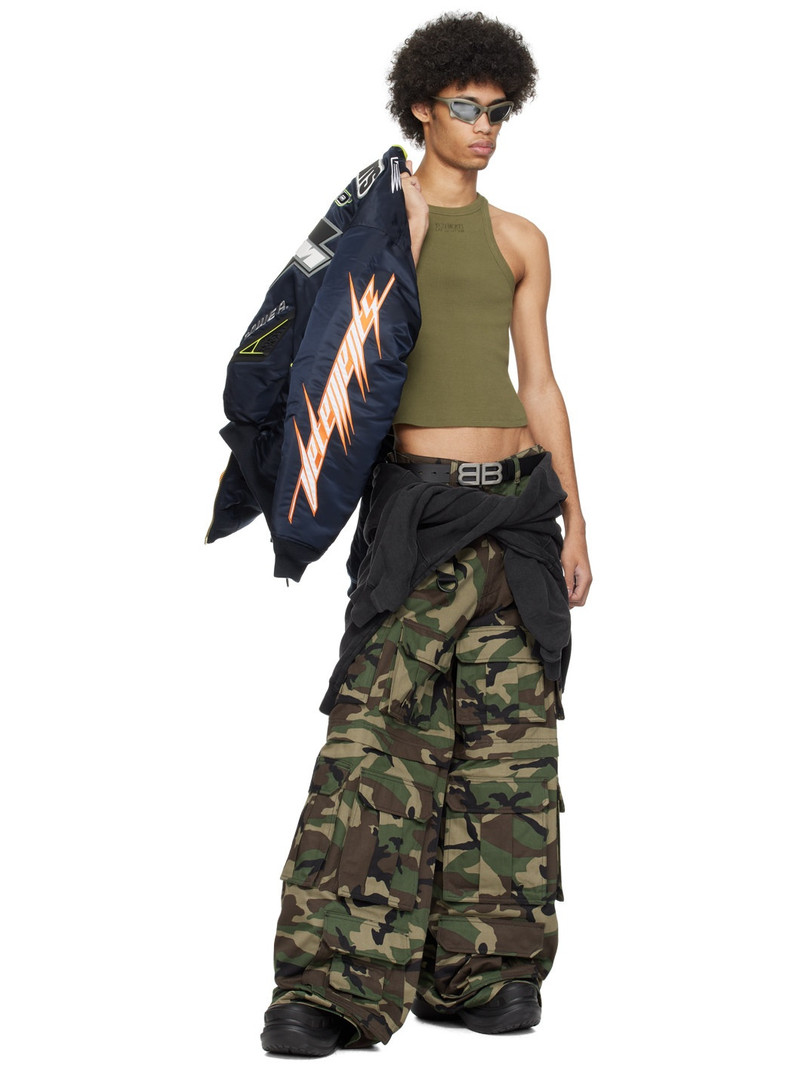 VETEMENTS Khaki Embroidered Tank Top outlook