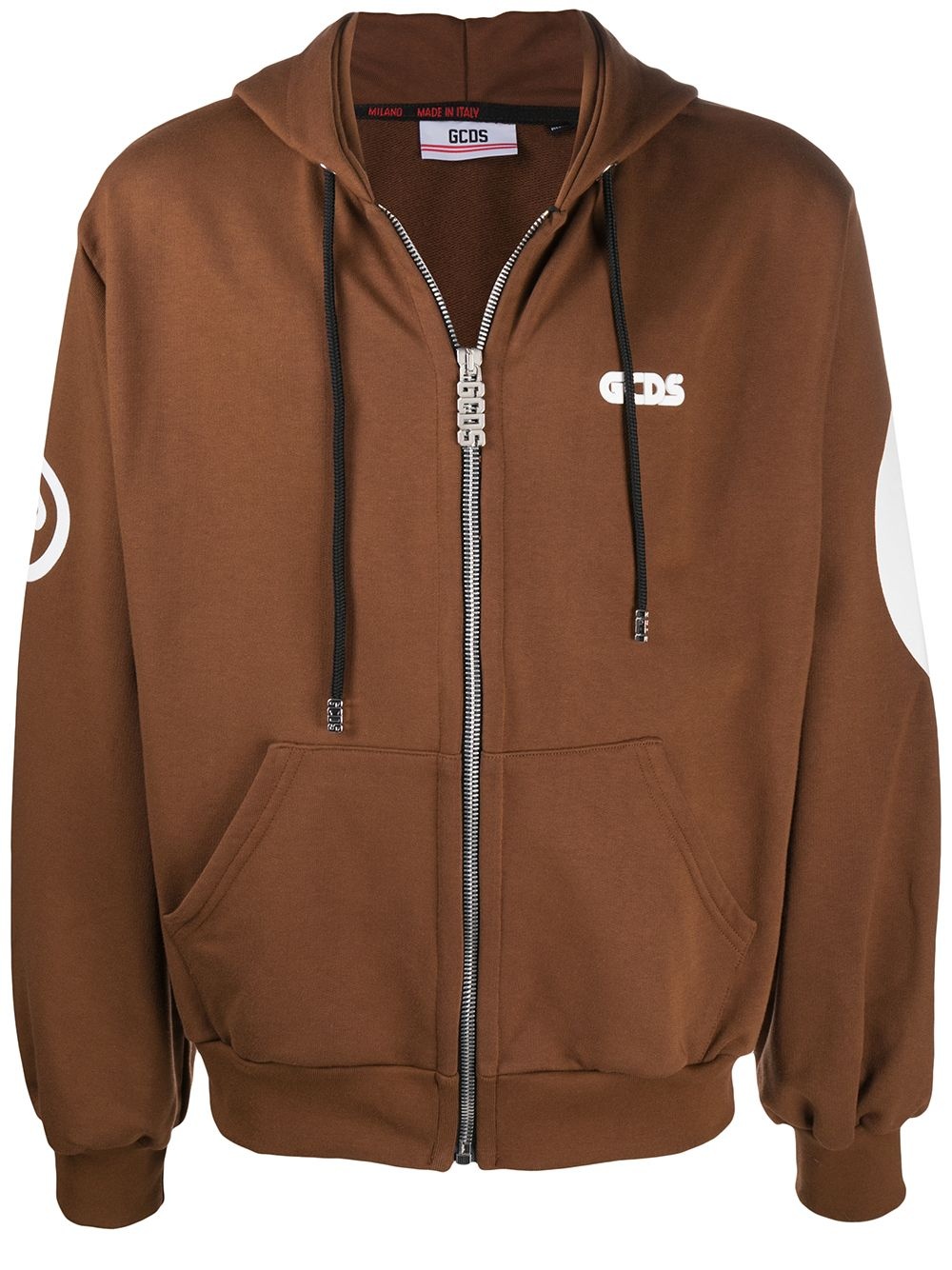 logo print zip hoodie - 1