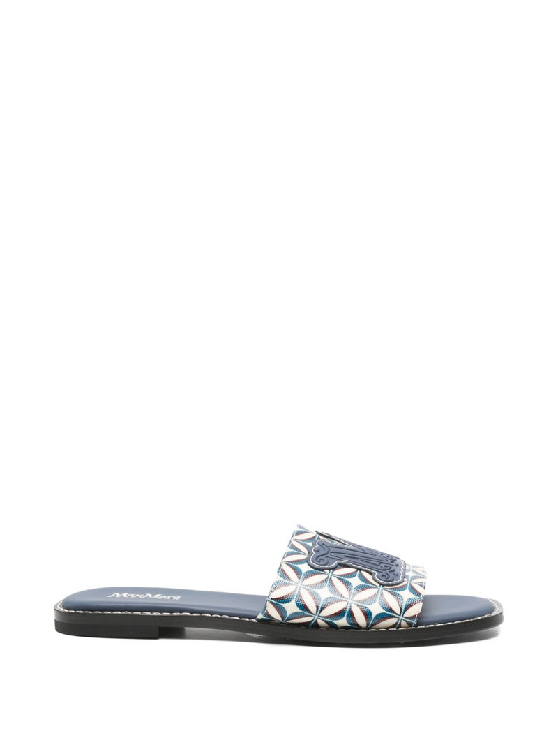 geometric-print logo-patch sandals 1