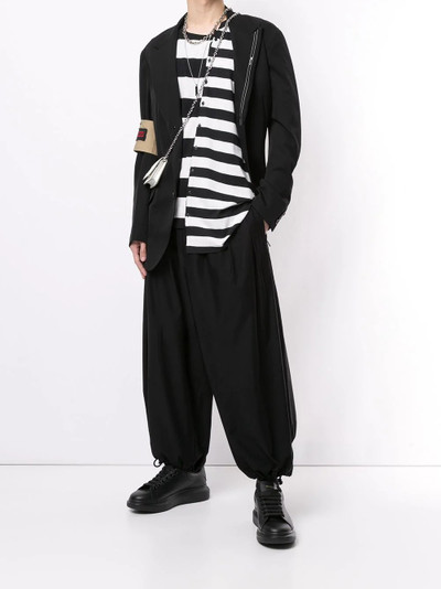 Yohji Yamamoto asymmetric striped T-shirt outlook