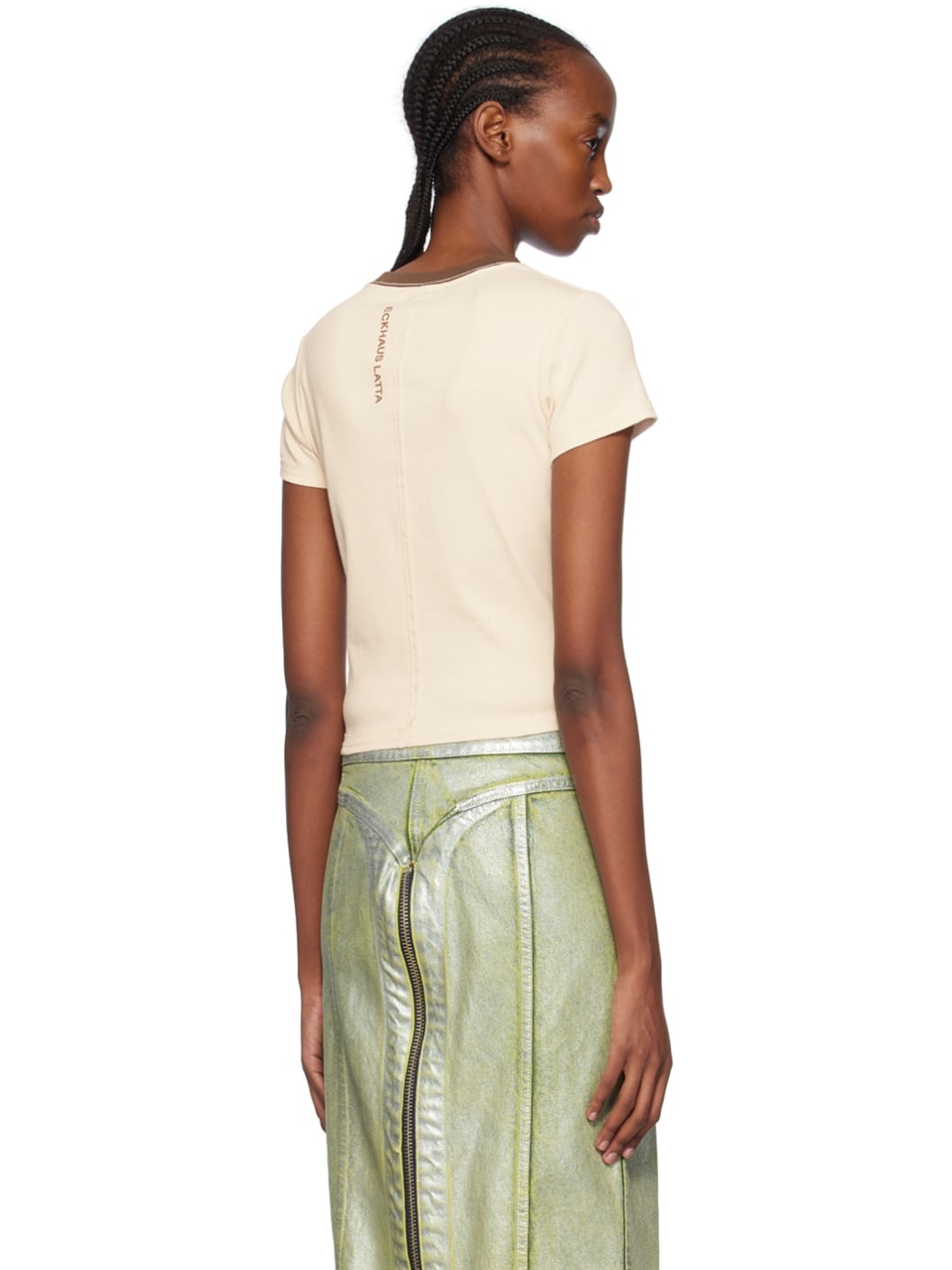 Beige Printed T-Shirt - 3