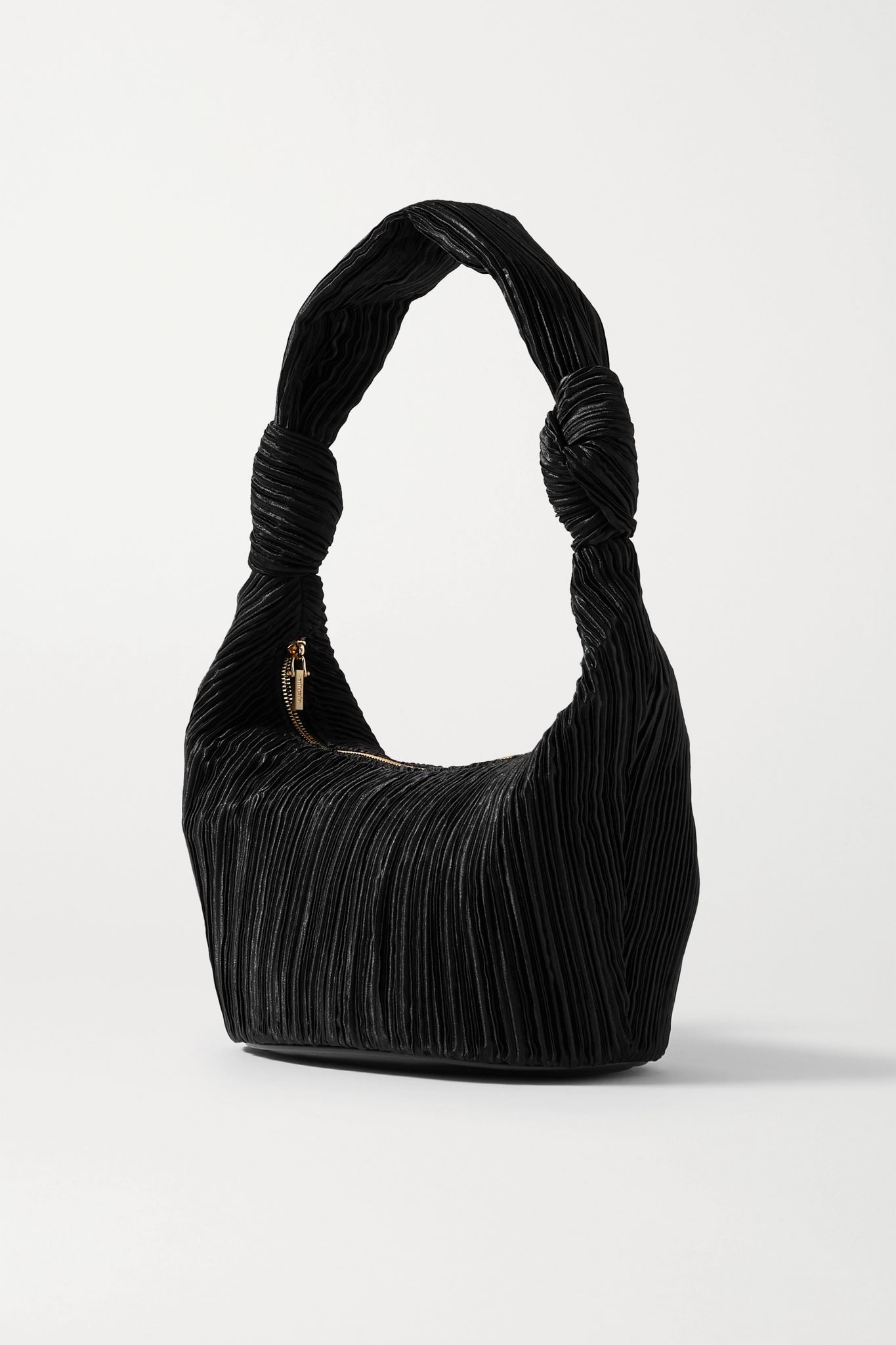 Mina knotted pleated satin shoulder bag - 3