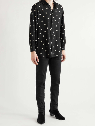 SAINT LAURENT Polka-Dot Silk-Satin Shirt outlook