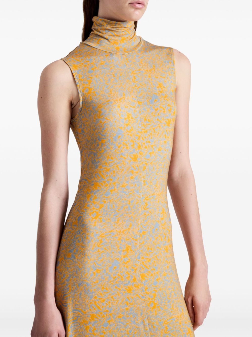 abstract-print high-neck dress - 5