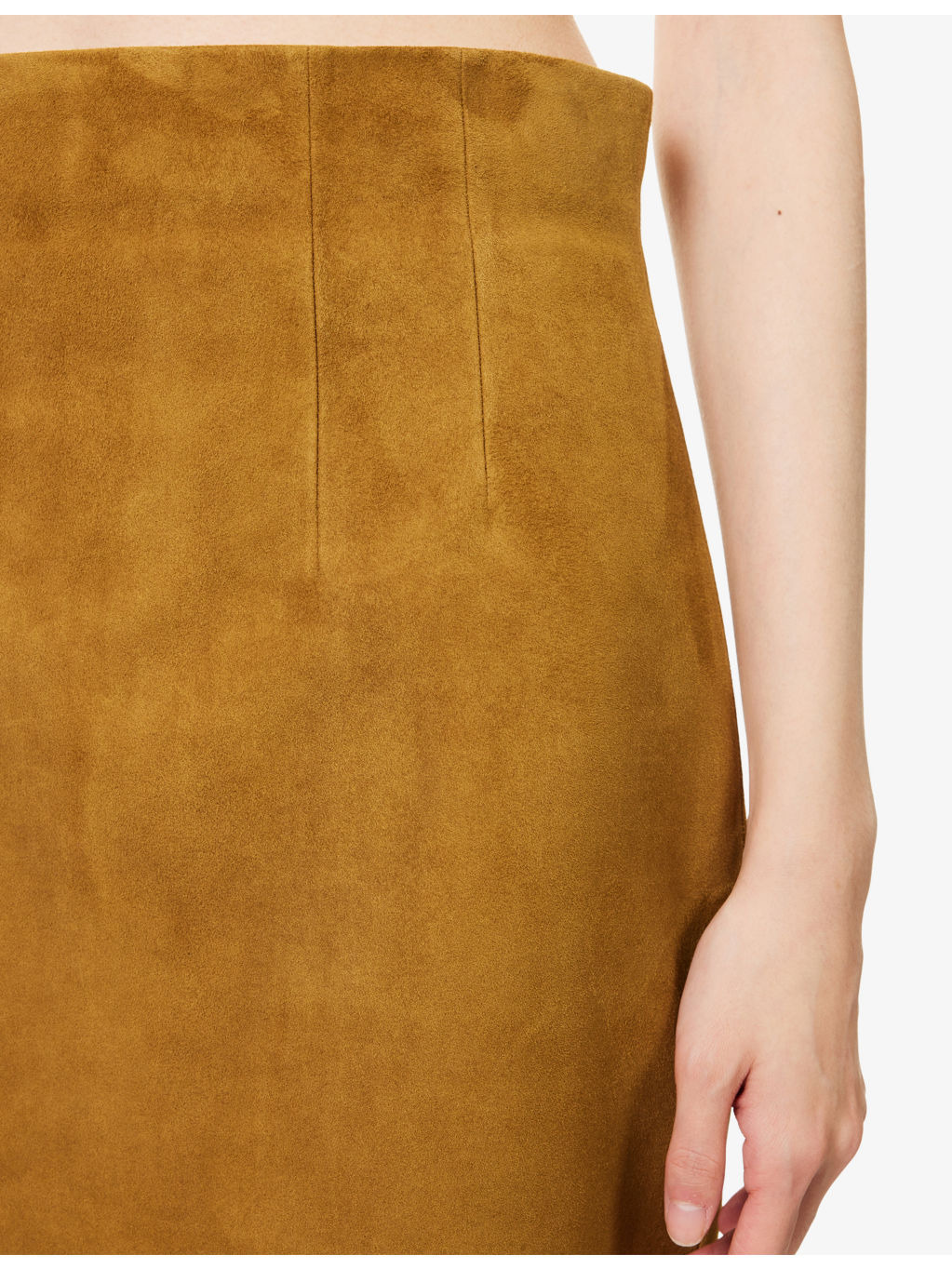 Loxley High-Waist Suede Midi Skirt - 5