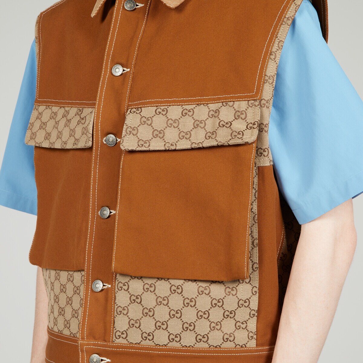 Cotton canvas and GG Supreme gilet - 4