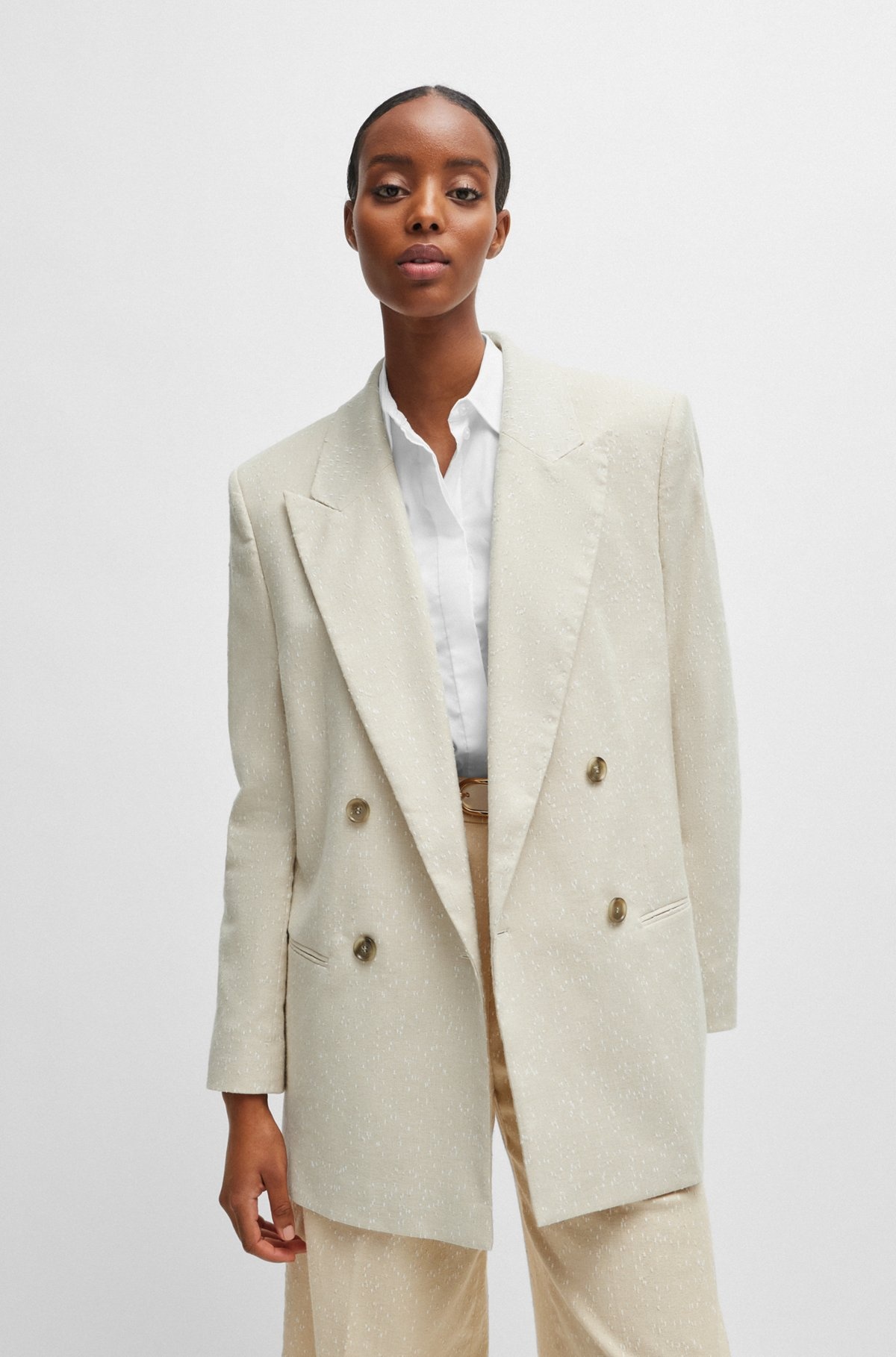 LONGLINE RELAXED-FIT JACKET IN A SLUB COTTON BLEND - 2