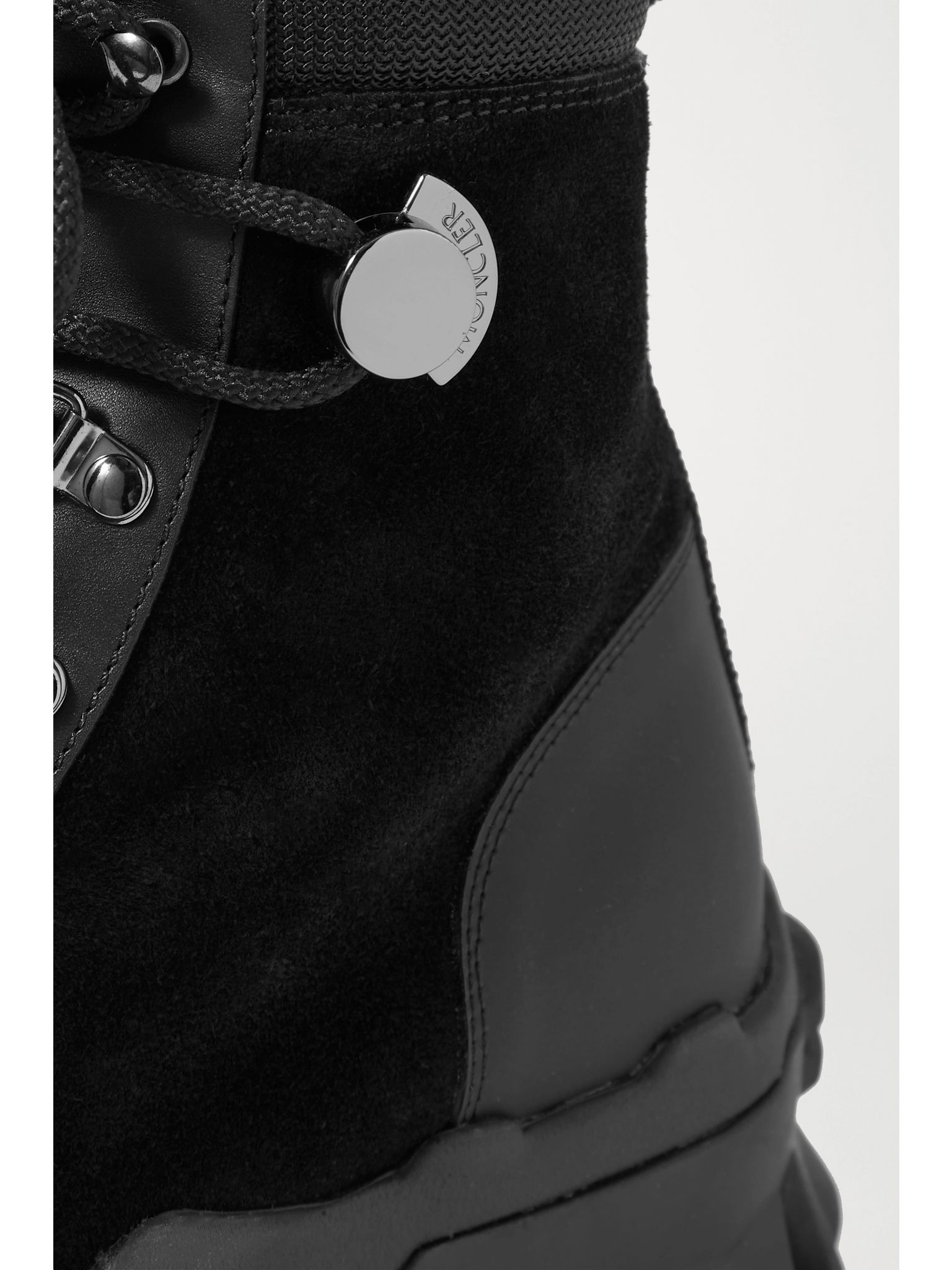 Helis logo-print leather-trimmed suede ankle boots Black - 4